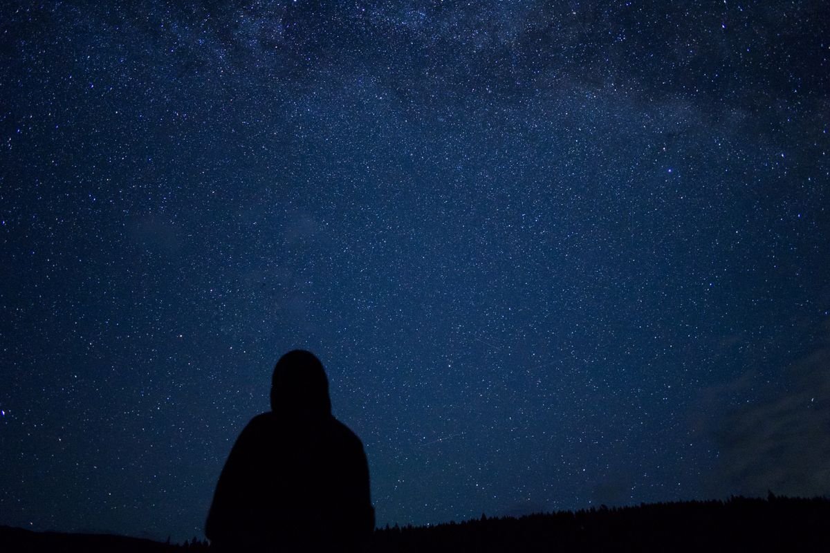 Person looking at a star-filled night sky, reflecting on why astrology remains relevant