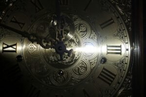 Close-up of an antique clock dial, standing in for an unknown birth time in astrology